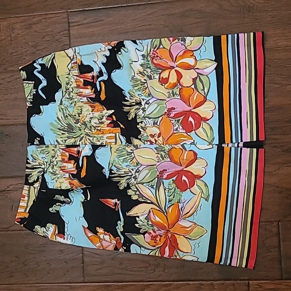 Bentley A women's colorful floral & striped skirt size 10 - Picture 2 of 5